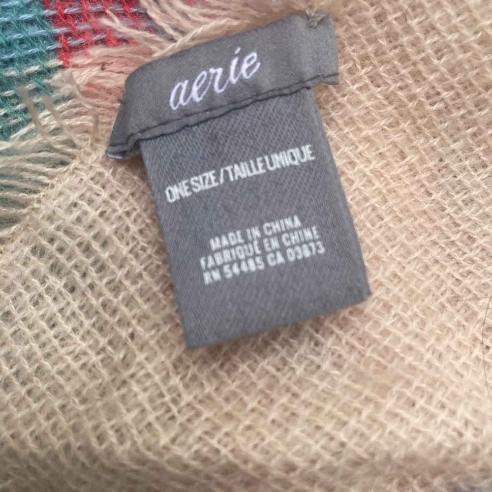 Aerie tan and red plaid wrap